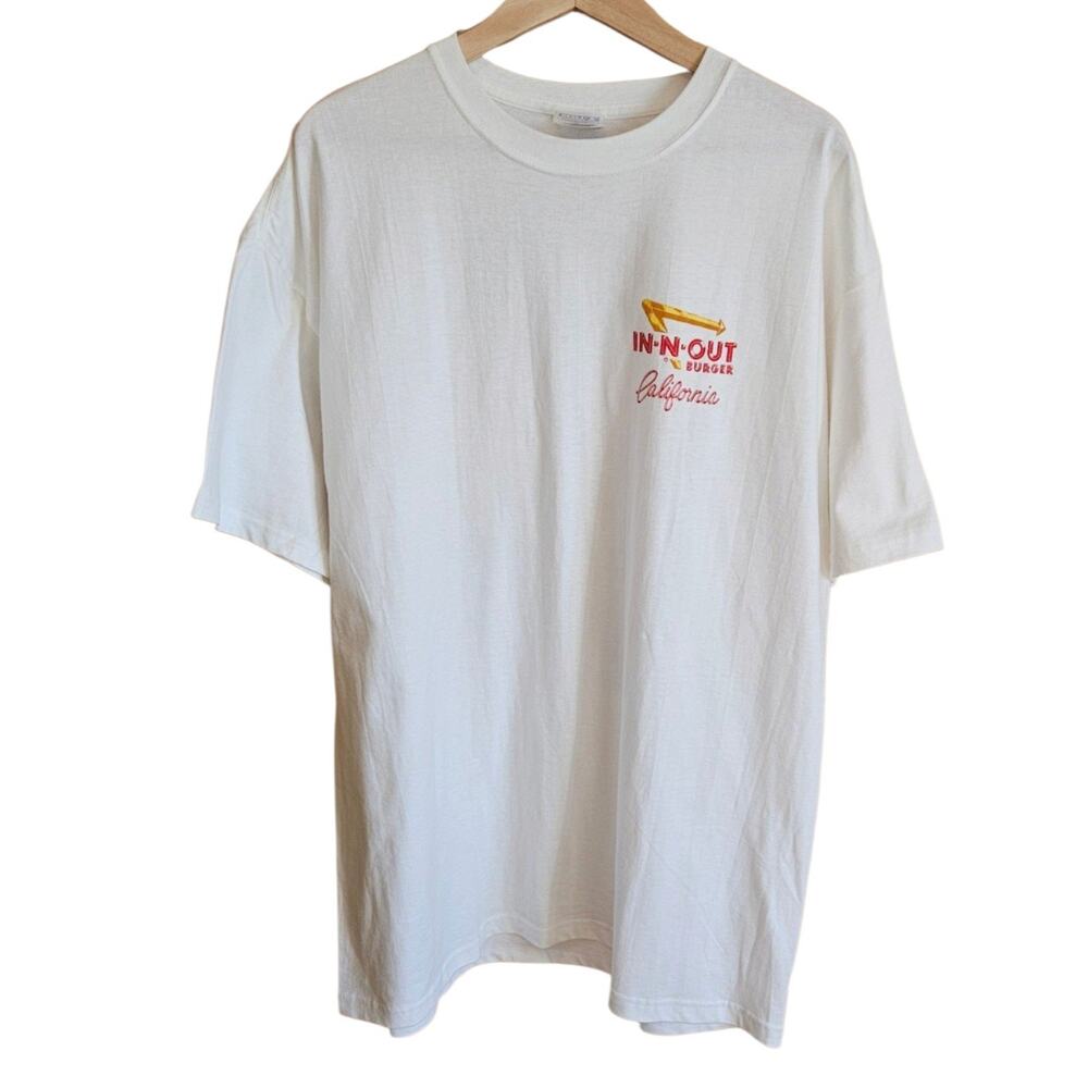 NWOT Vintage 2001 In-N-Out Burger T-Shirt Mens XL White Corvette Graphic Beefy-T